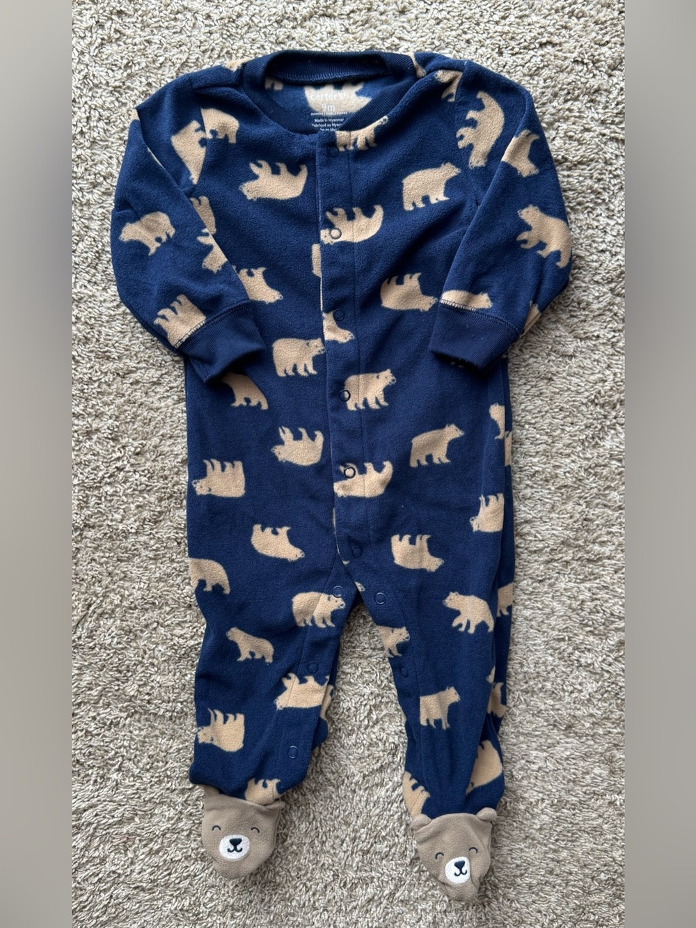 Carter’s Baby Polar Bear Fleece Footed Sleeper Pajamas 9M